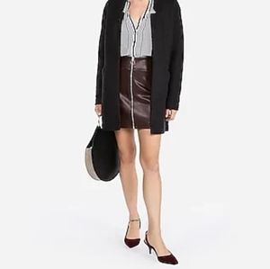 *NWT* Vegan Leather O-Ring zip front mini skirt